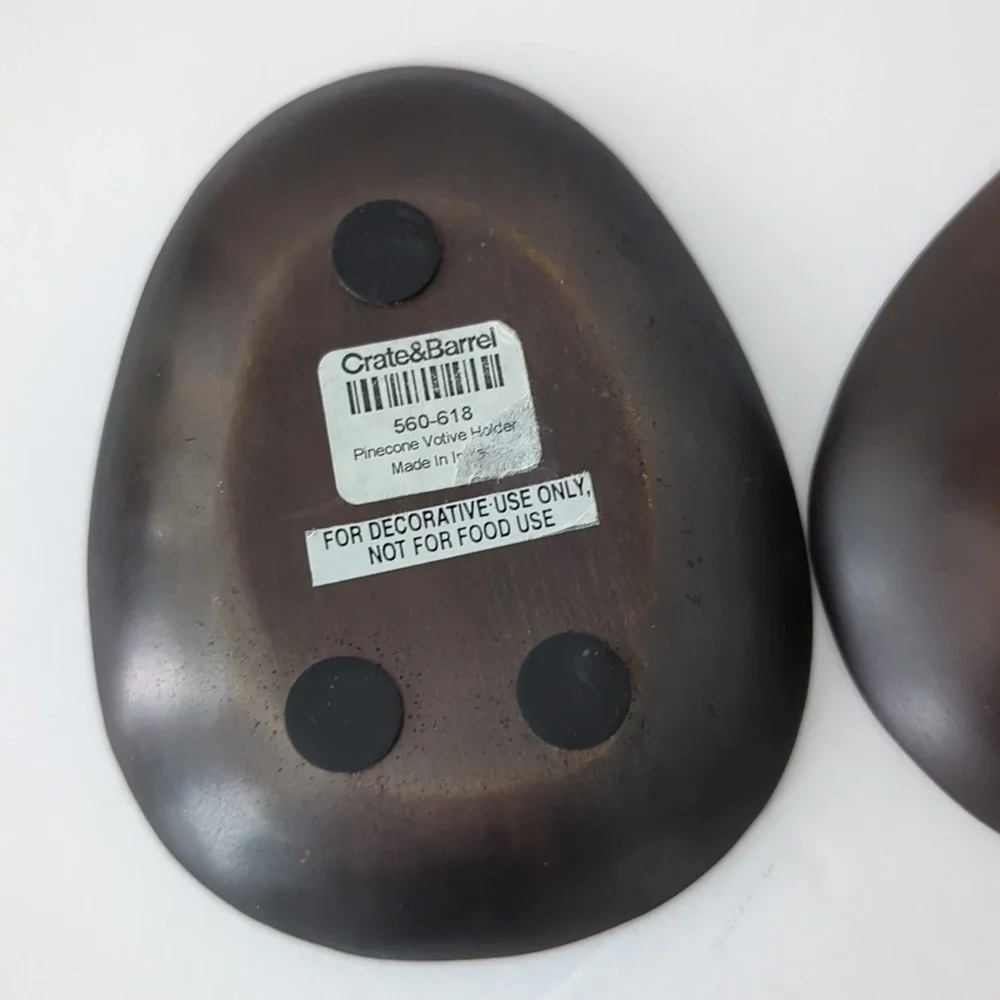 Crate & Barrel Pinecone Metal Votive Holders Set of 2 Product India